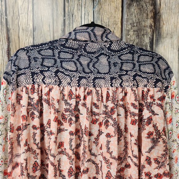 Free People DANI Multi Print Floral Paisley Button Down Shirt - M - Picture 10 of 13